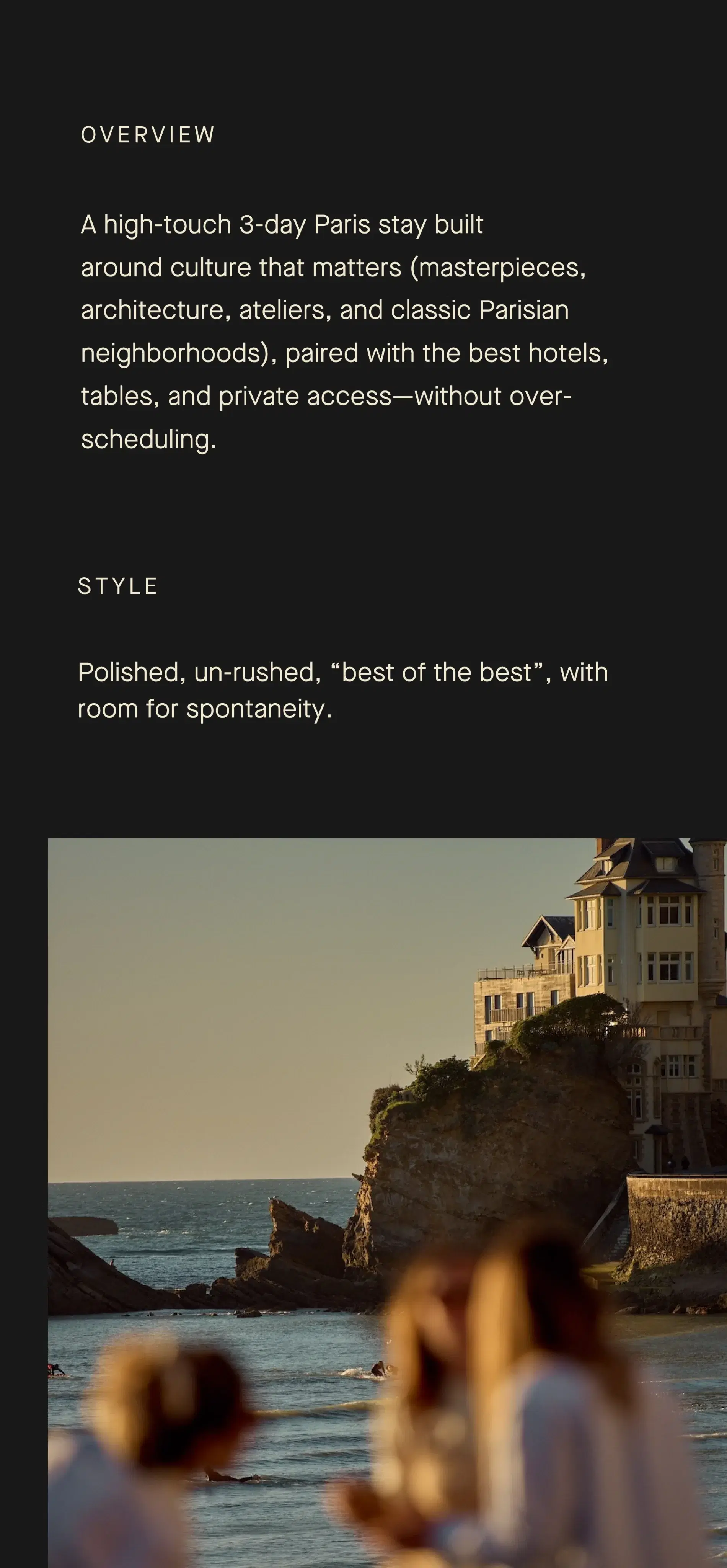 App itinerary screen